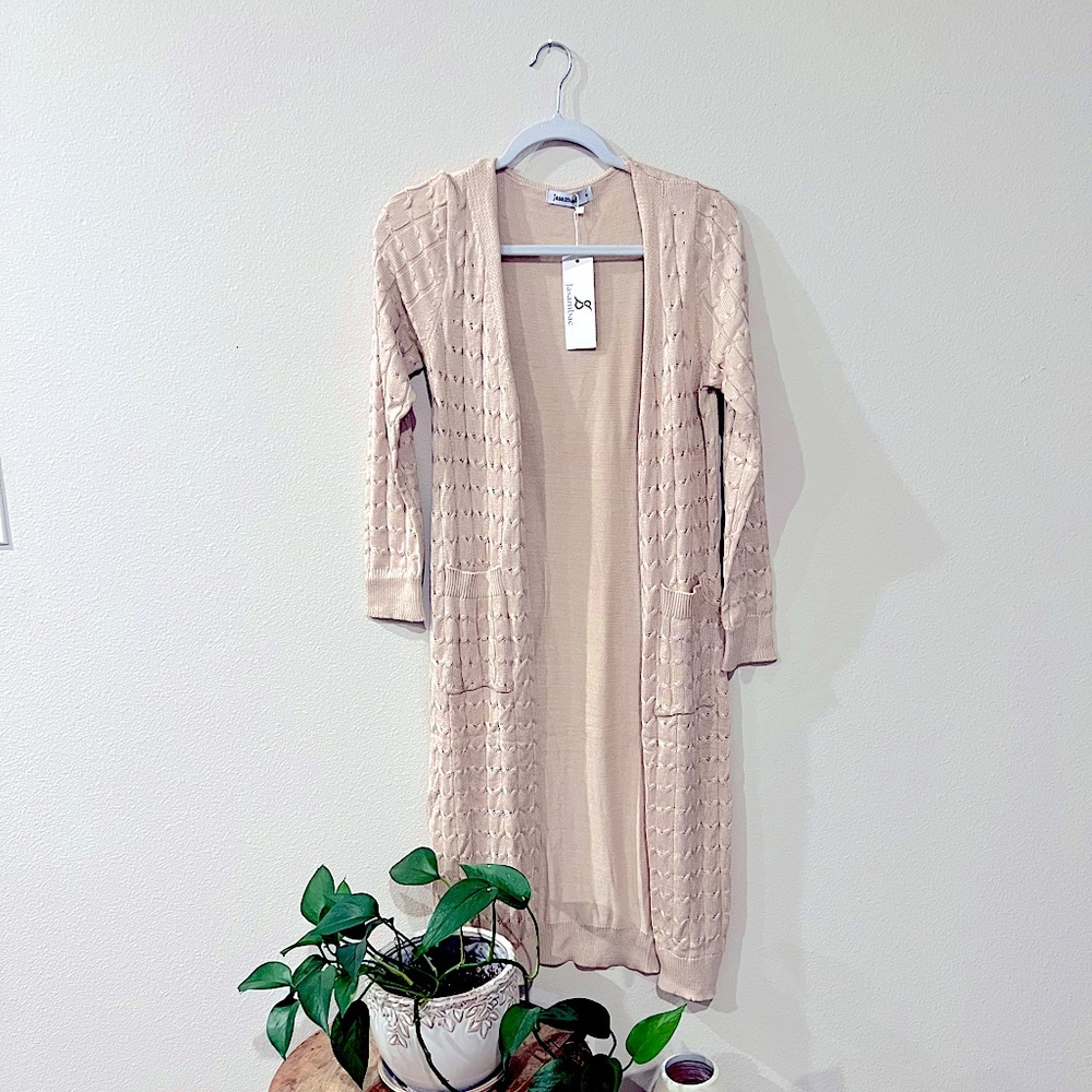 Long sleeve cardigan tan